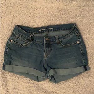 dark/medium wash, old navy boyfriend jean shorts